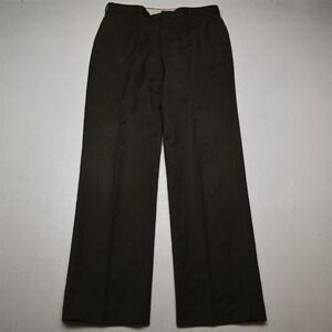 Vtg USA Made 34x34 Brown 100% Wool Full Cut Classic Dress Mens Pants